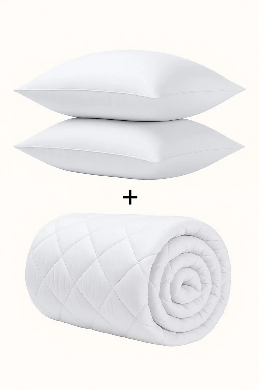 Beyaz Çift Kişilik Yastık Ve Yorgan Seti 195*215cm