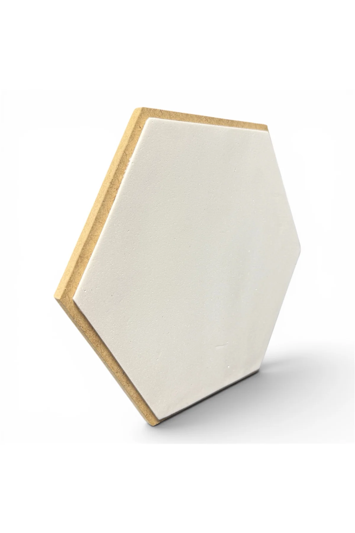 Beyaz Davul Bateri Çalışma Pedi 20 Cm Hexagon Sessiz Pratik Pad (Kauçuk + MDF Taban)