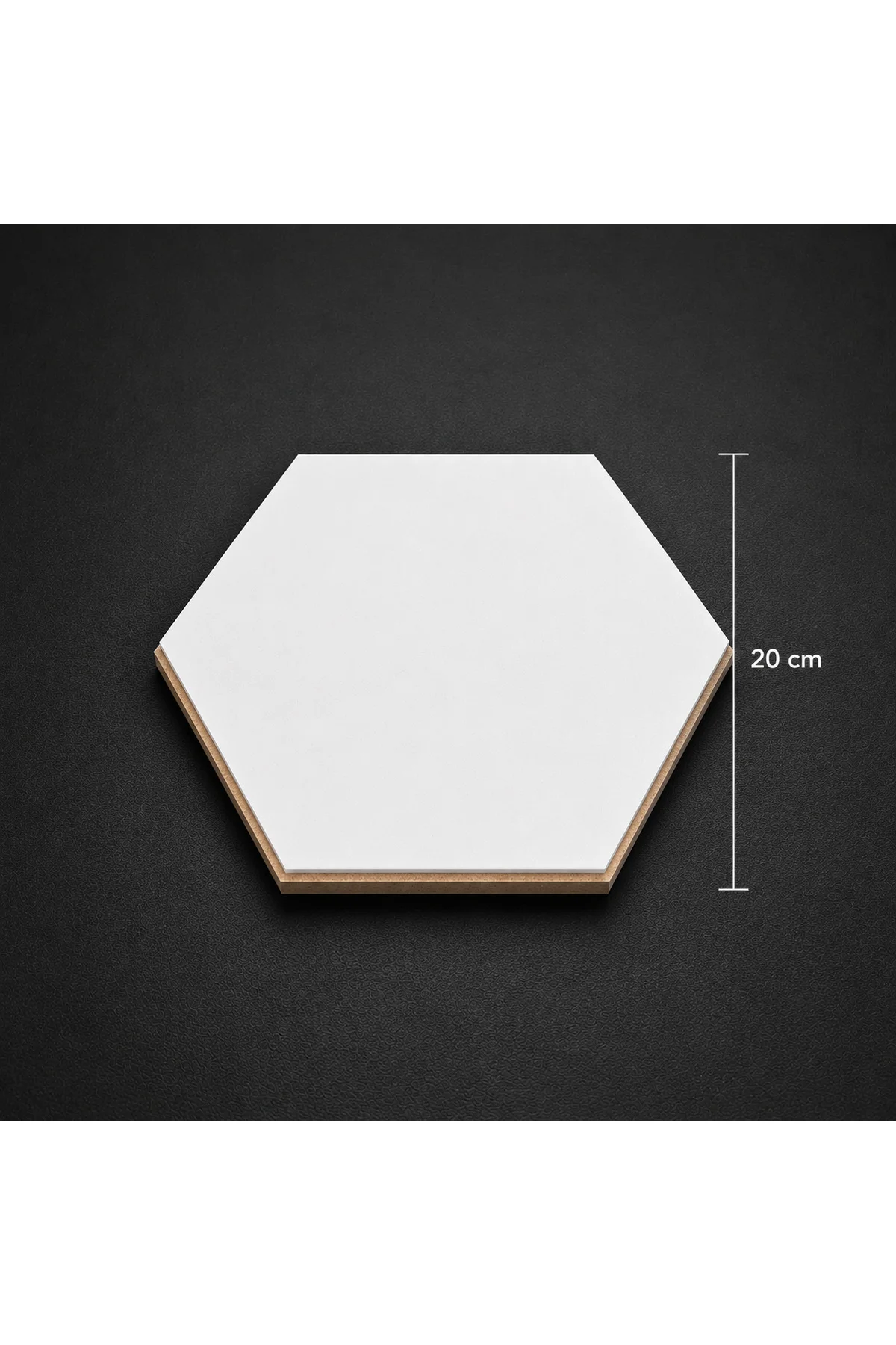Beyaz Davul Bateri Çalışma Pedi 20 Cm Hexagon Sessiz Pratik Pad (Kauçuk + MDF Taban)