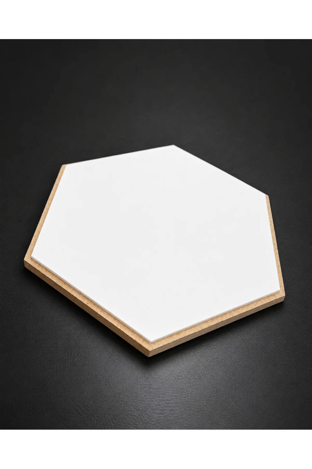 Beyaz Davul Bateri Çalışma Pedi 20 Cm Hexagon Sessiz Pratik Pad (Kauçuk + MDF Taban)
