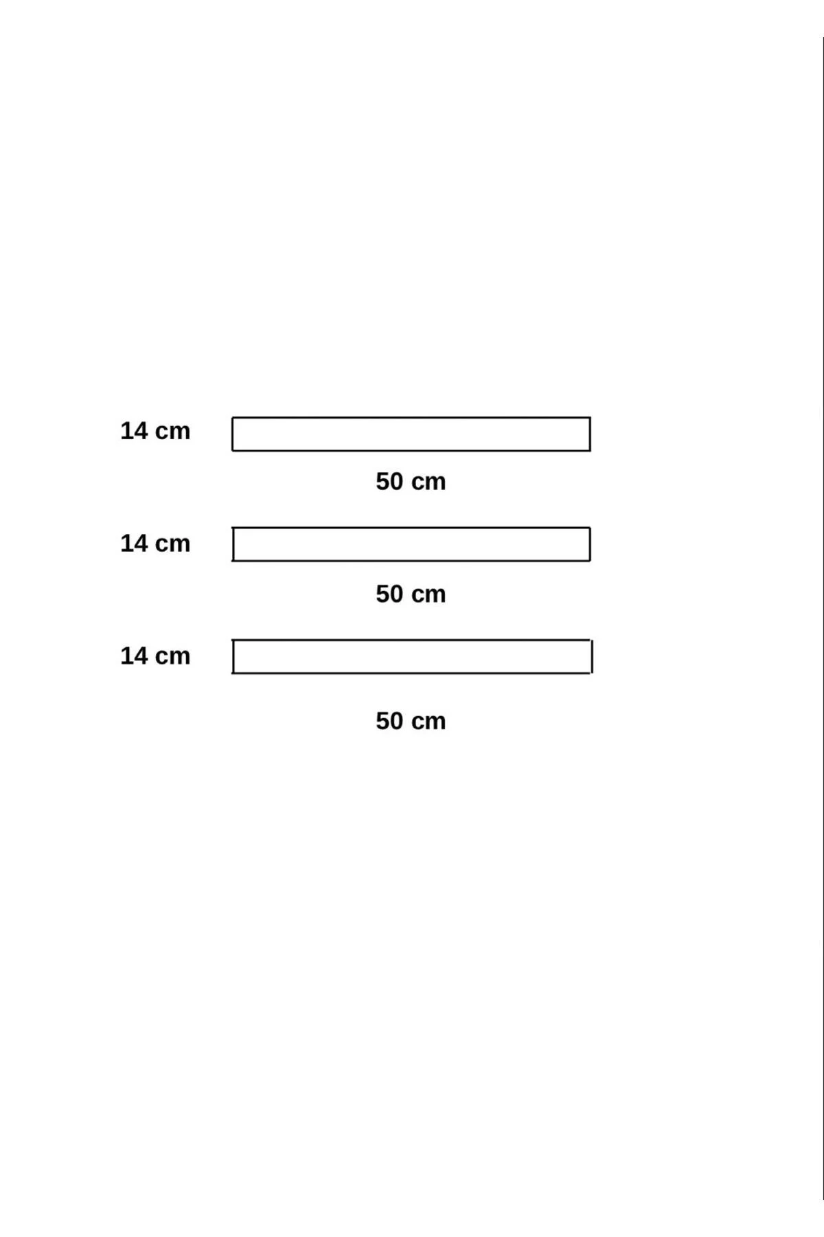 Beyaz Dekoratif Uçan Duvar Rafı Gizli Bağlantılı 3'lü Set 50x14