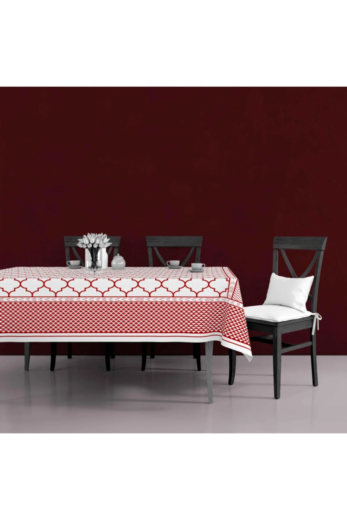 Beyaz Dikdörtgen Masa Örtüsü - 230 X 150 cm