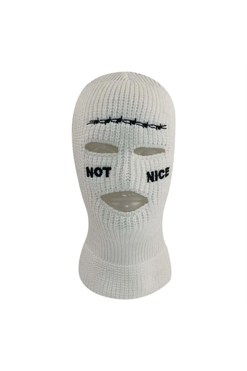 Beyaz Dikenli Tel Not Nice Kar Maskesi