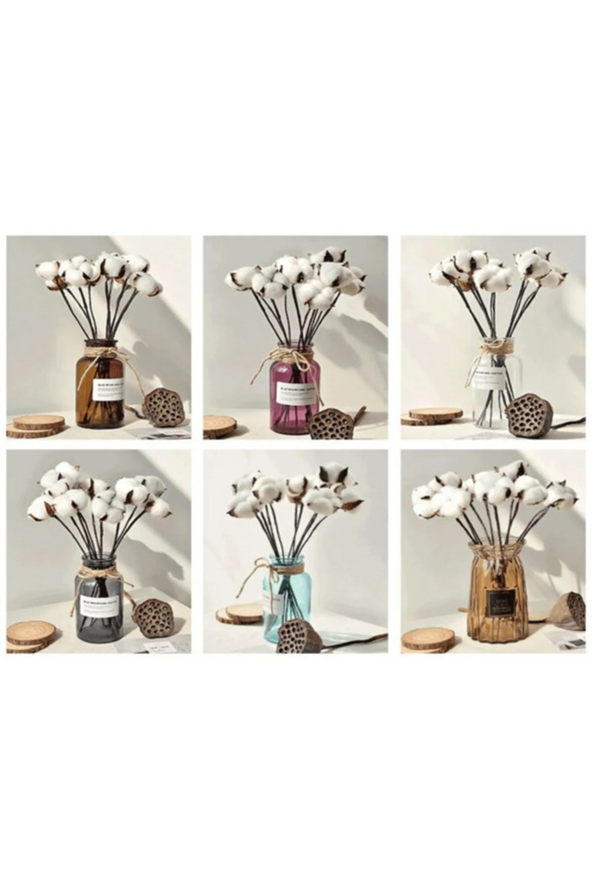 Oyuncak Store Beyaz Doğal Pamuk Dalları 8 Adet