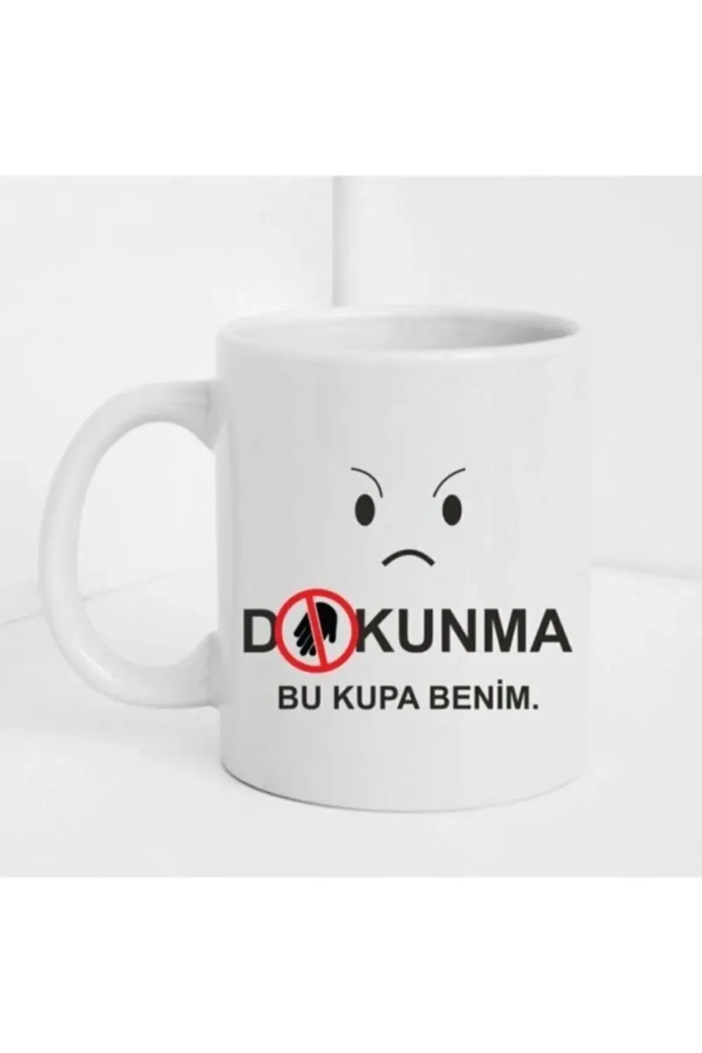 Beyaz Duvar Yazılı Baskılı Kupa