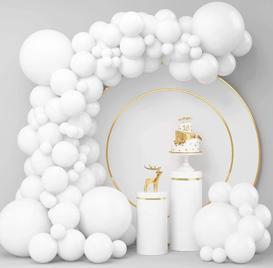 Beyaz Düz Balon Renkli Paketli Balon 12 Inç - 100 Adet