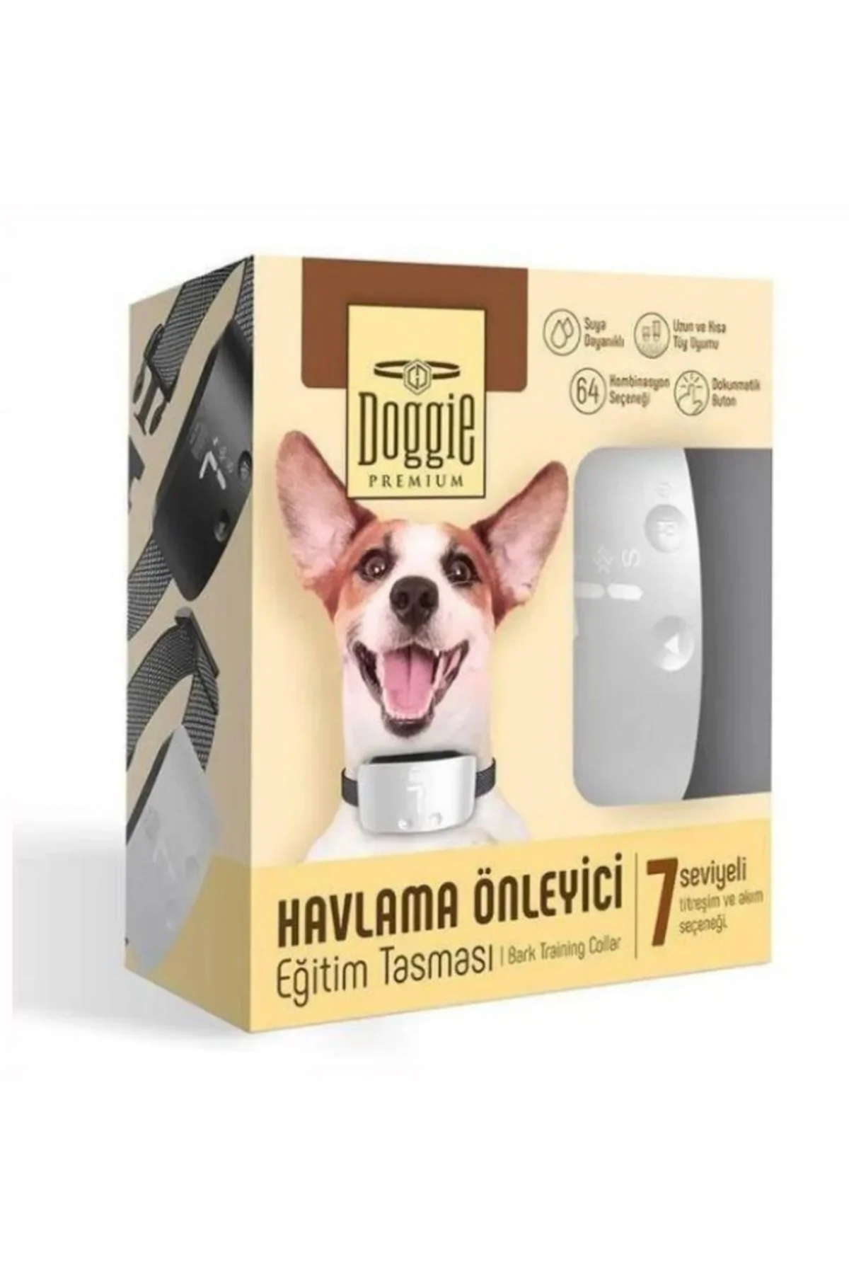 Doggie Beyaz Eğitim Tasması - Ayarlanabilir Titreşim Ve Sesli Kontrol