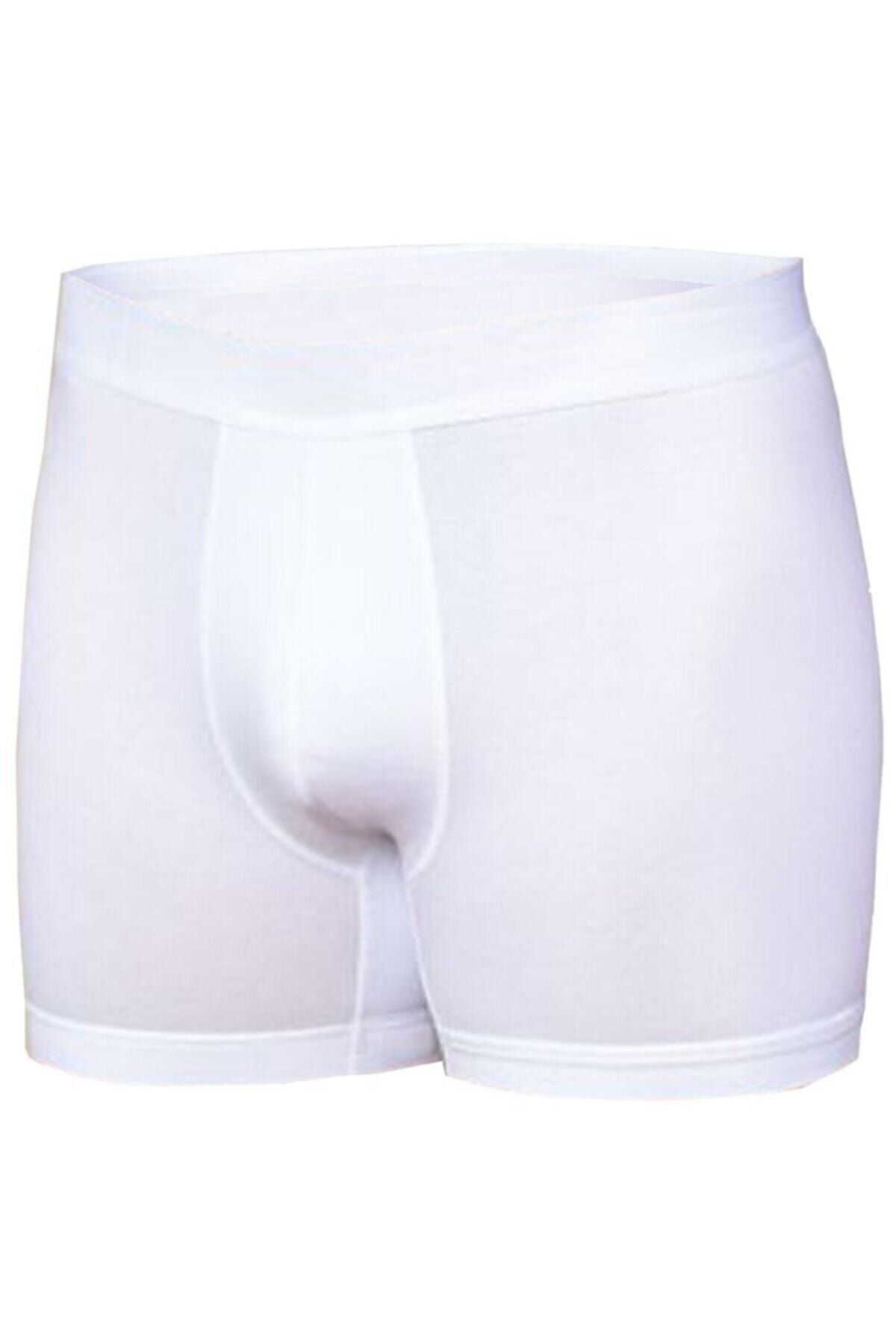 Beyaz Elastan Lıkralı Pamuklu 5'li Paket Boxer 0114( Sbvg 0114)