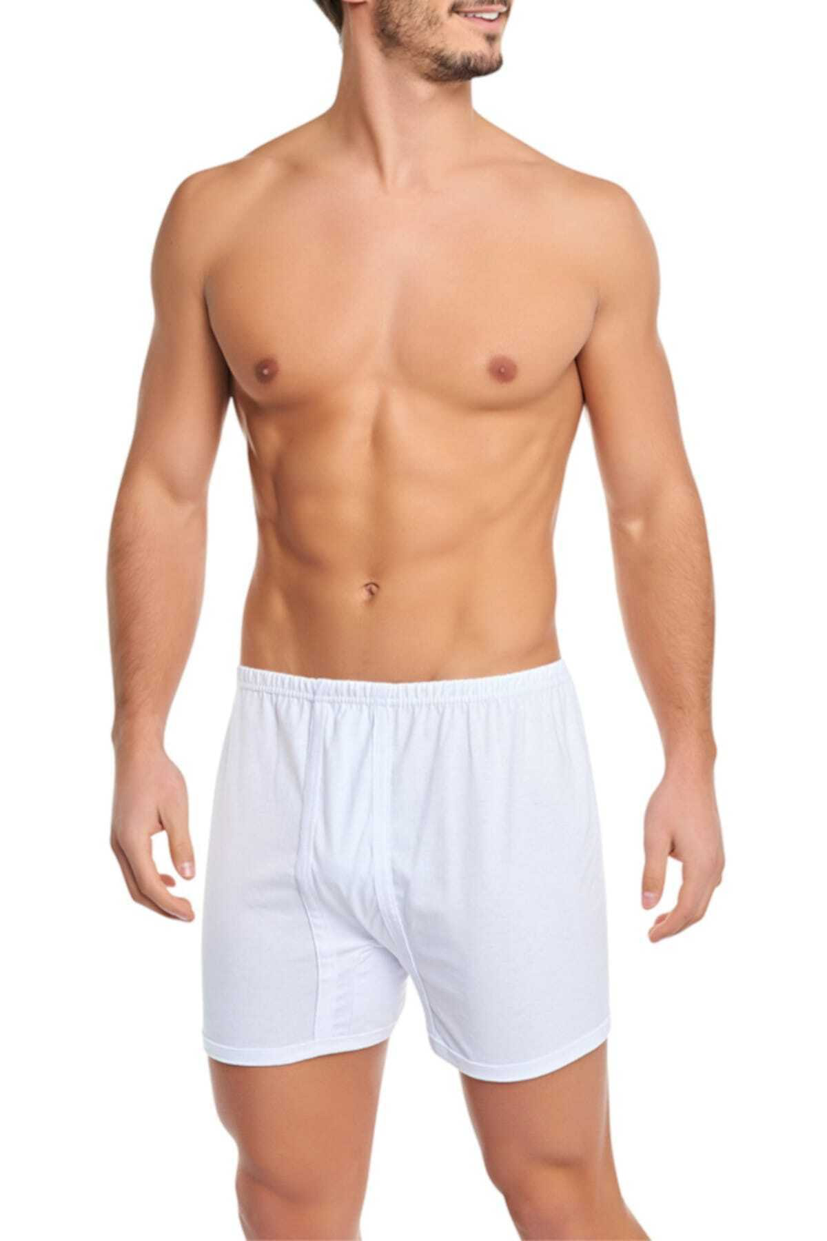 Beyaz Erkek Penye Arjantin Paçalı Külot 6'lı Paket Yeni Sezon