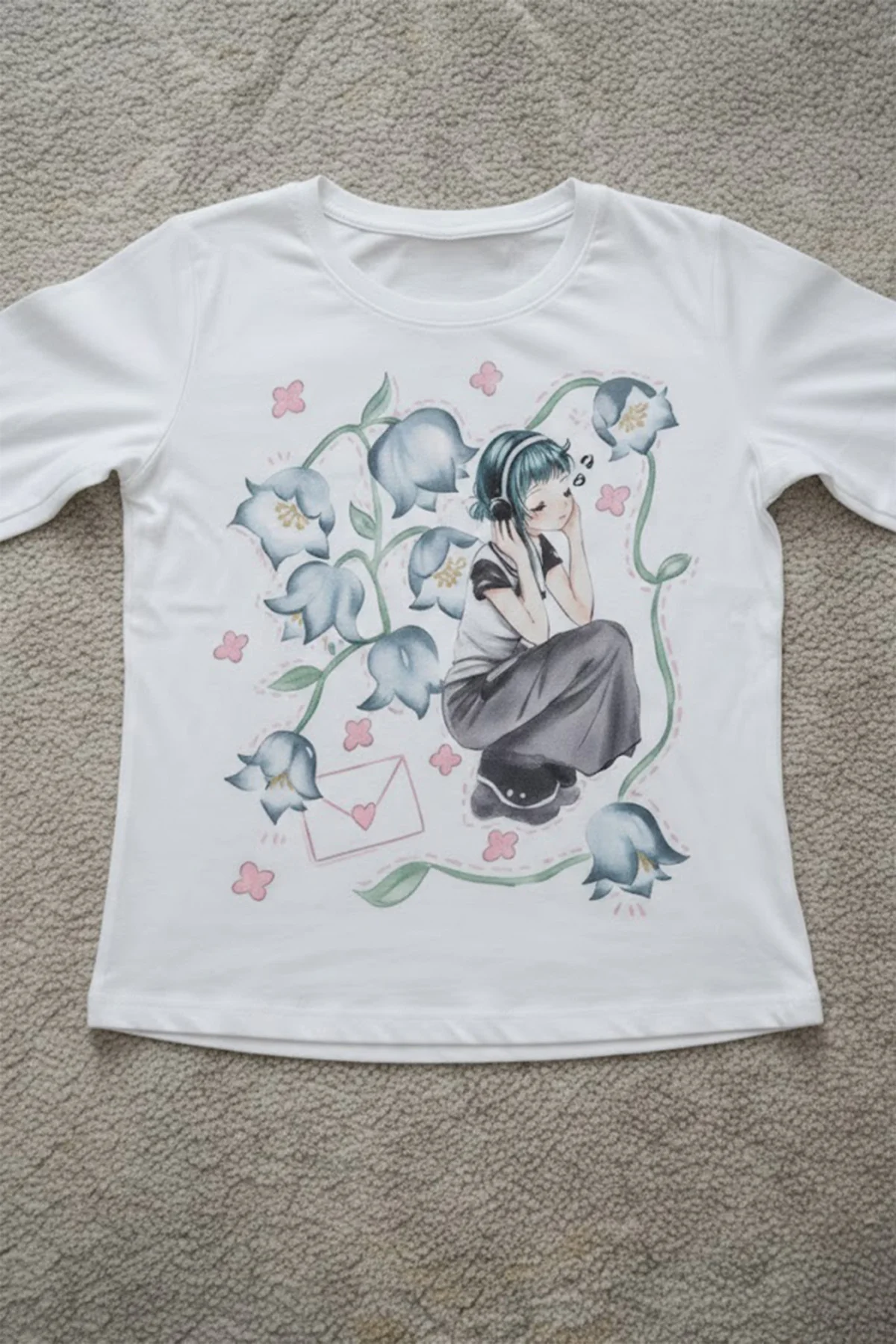 Beyaz Girl İn Flowers Gotik Grunge Y2K Uzun Kollu Crop Beyaz Girl İn Flowers Gotik Grunge Y2K Uzun Kollu Crop