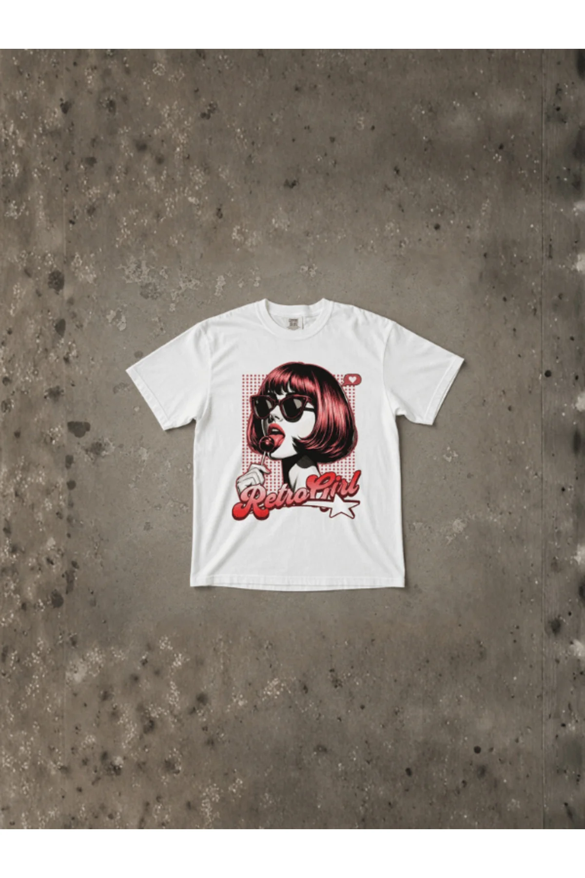 Beyaz Grafik Baskılı Oversize T-shirt