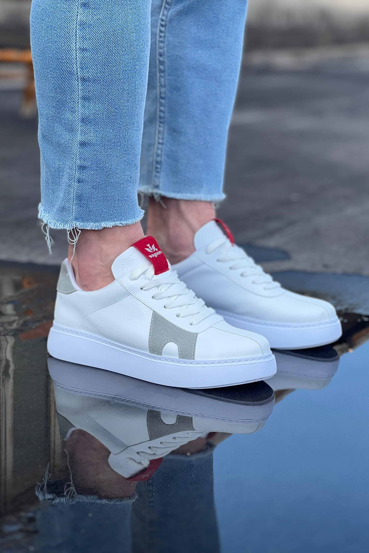 K&A Beyaz Gri Erkek Casual Ayakkabı