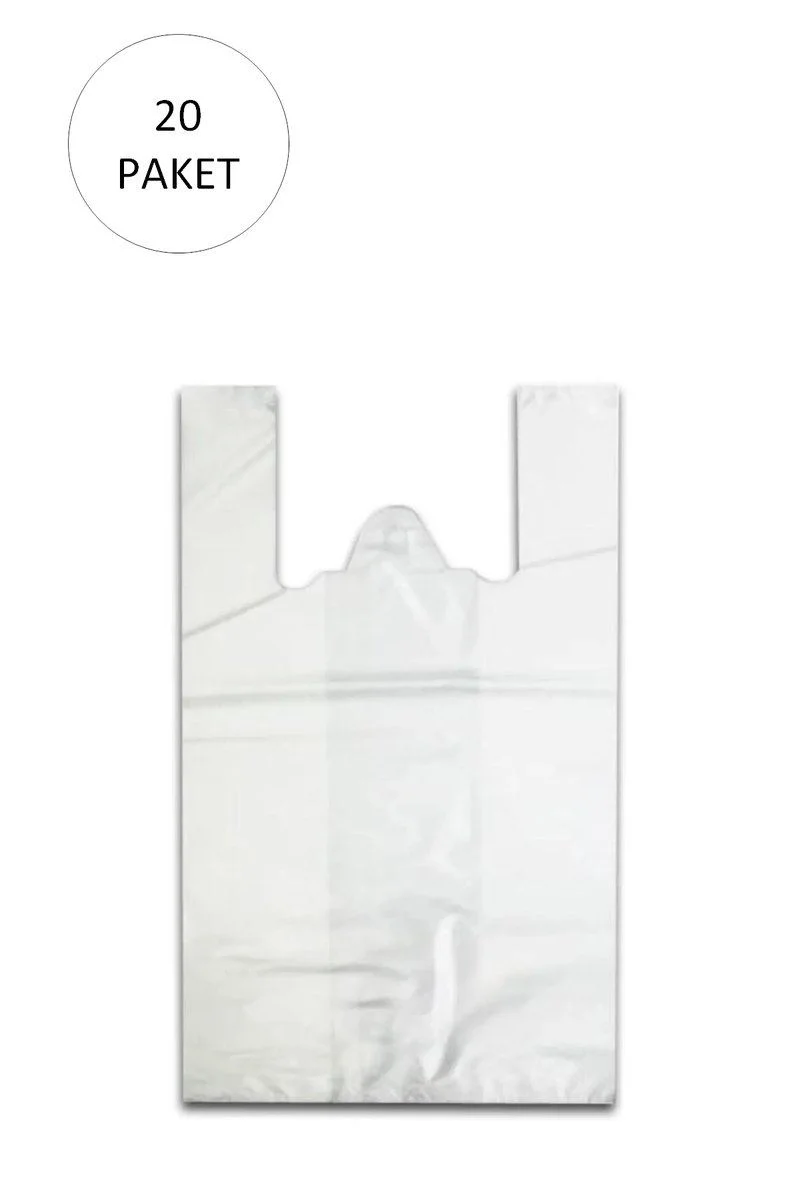 Beyaz Hışır Atlet Poşet Mini Boy 22x31 cm – 20 Paket 10.000 Adet | Hesaplı Poşet Çözümü Fiyatı, Yorumları ve Özellikleri