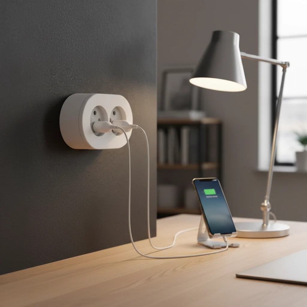 Beyaz İkili Sıva Üstü Dekoratif Topraklı Elektrik Prizi
