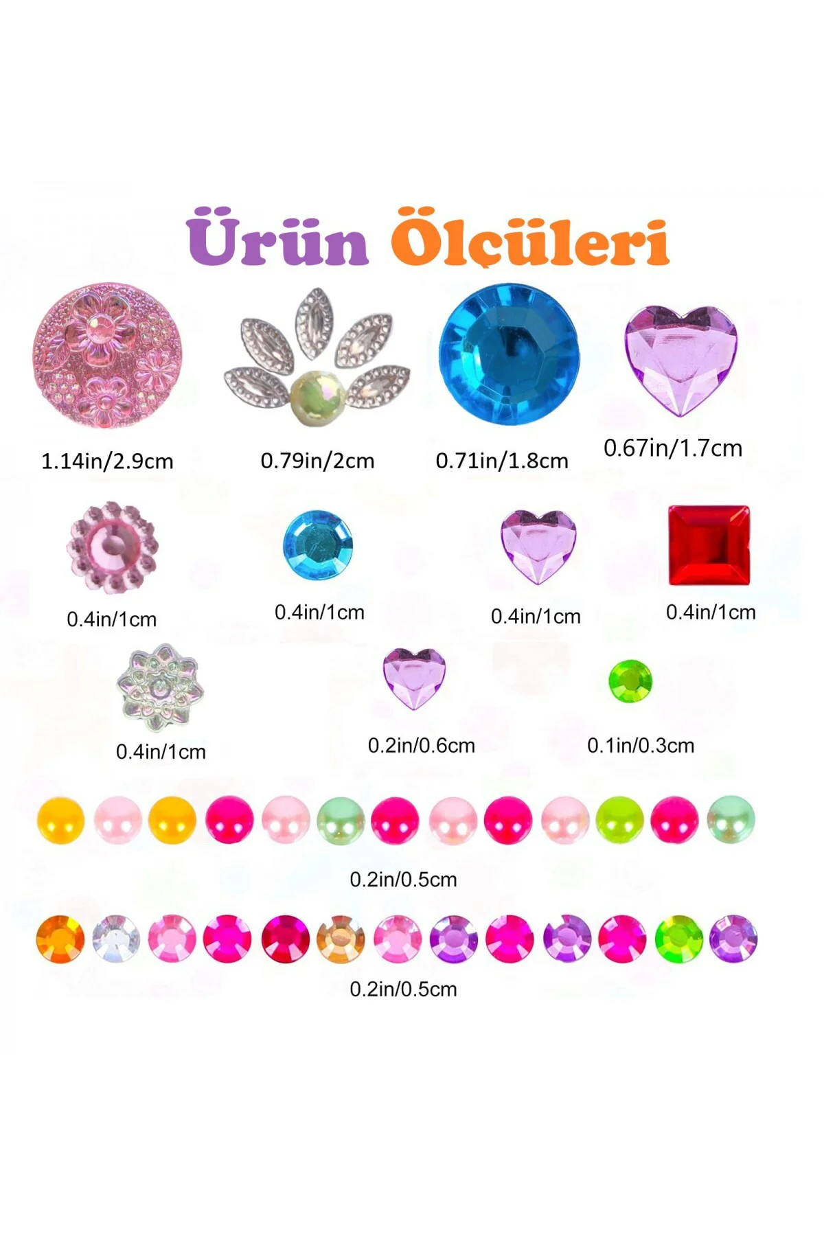 Açık Pembe Inci, Yıldız, Kalpli Model 159 Adet Işıltılı Yüz Ve Vü