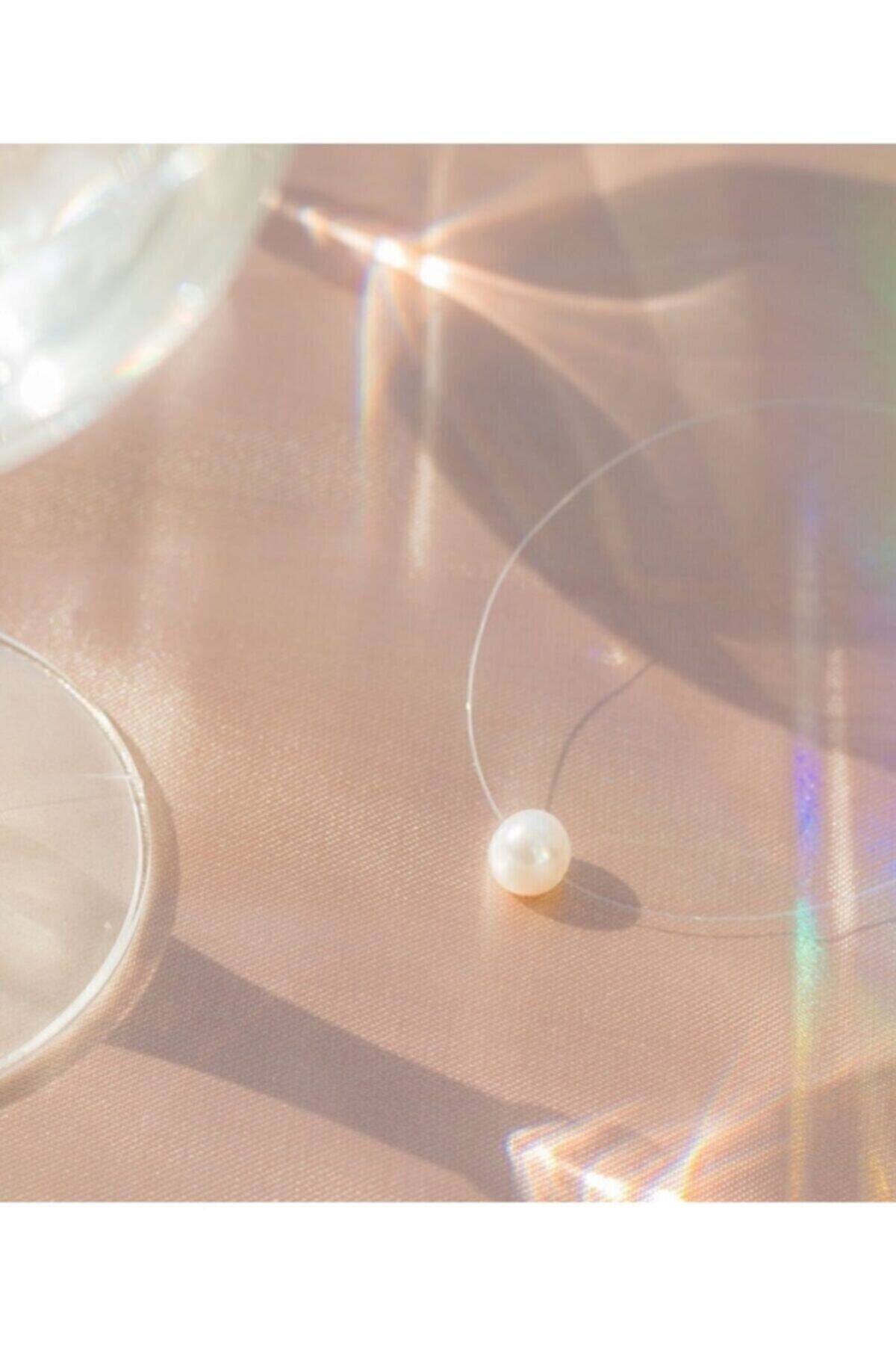 Beyaz Incili Hayalet Kolye