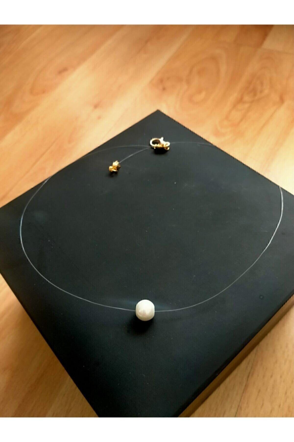 Beyaz Incili Hayalet Kolye