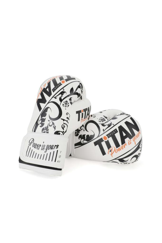 Titan Sport Beyaz İşlemeli Boks Eldiveni+Dişlik Seti Titan Sport Beyaz İşlemeli Boks Eldiveni+Dişlik Seti