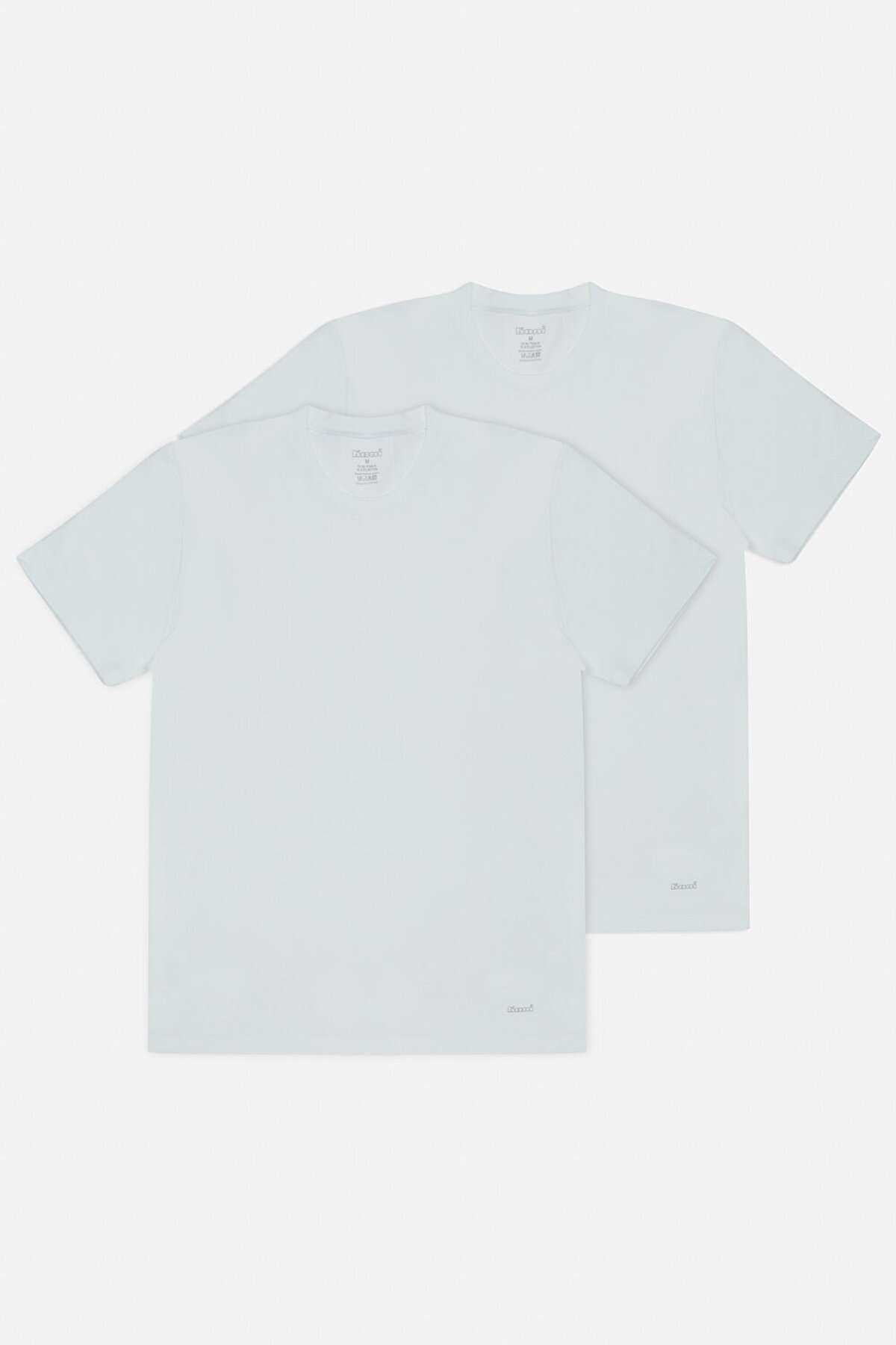 Kom Beyaz James Bisiklet Yaka Basic Erkek Tshirt 2 Li Paket