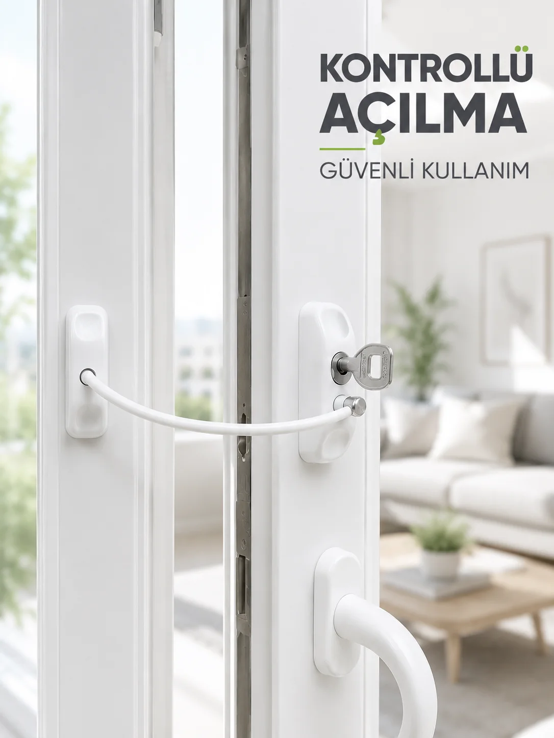 Beyaz Kablolu Pencere Kilidi Anahtarlı Güvenlik Sistemi Çocuk Koruma Aparatı Fiyatı, Yorumları ve Özellikleri