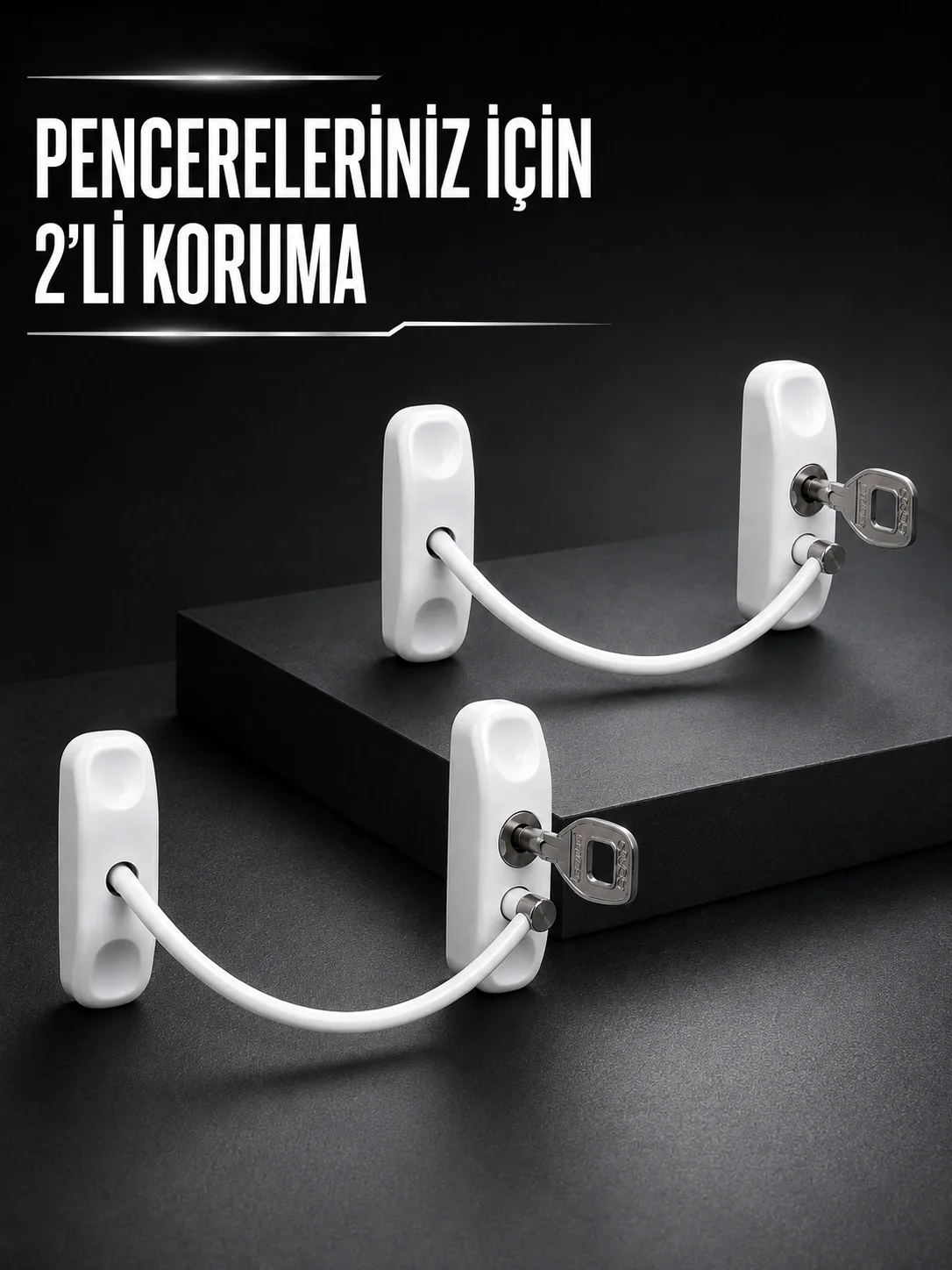 Beyaz Kablolu Pencere Kilidi 2 Adet Çocuk Koruma ve Pencere Emniyet Aparatı Fiyatı, Yorumları ve Özellikleri