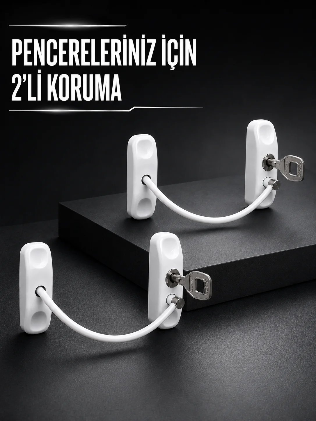 Beyaz Kablolu Pencere Kilidi 2 Adet Çocuk Koruma ve Pencere Emniyet Aparatı Fiyatı, Yorumları ve Özellikleri
