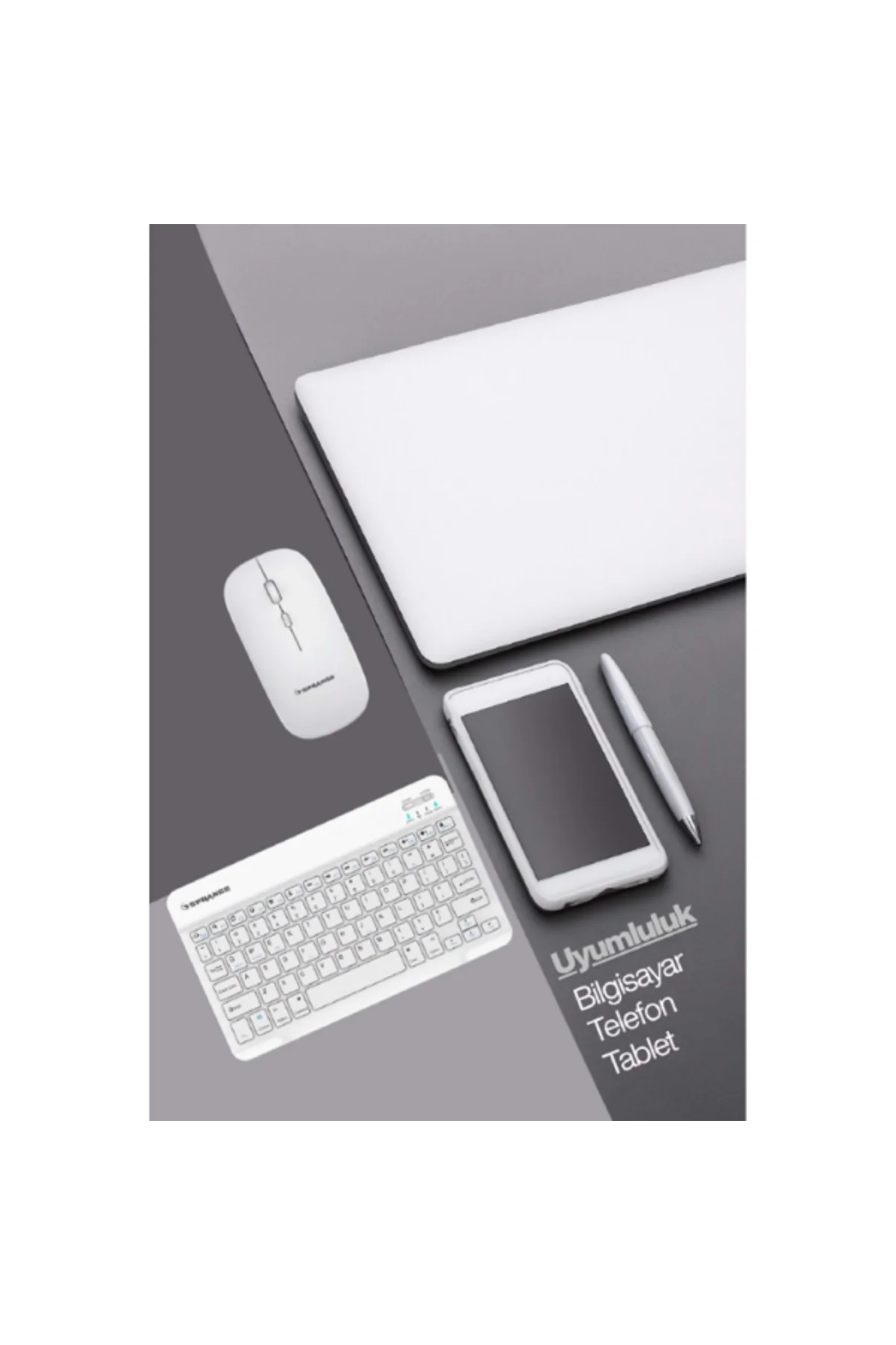 Beyaz Kablosuz Klavye Ve Mouse Seti