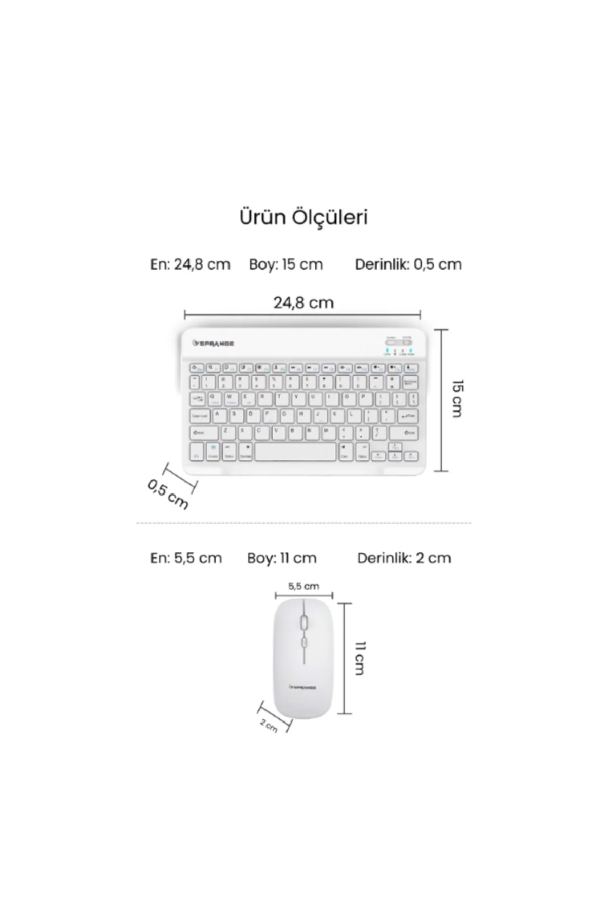 Beyaz Kablosuz Klavye Ve Mouse Seti