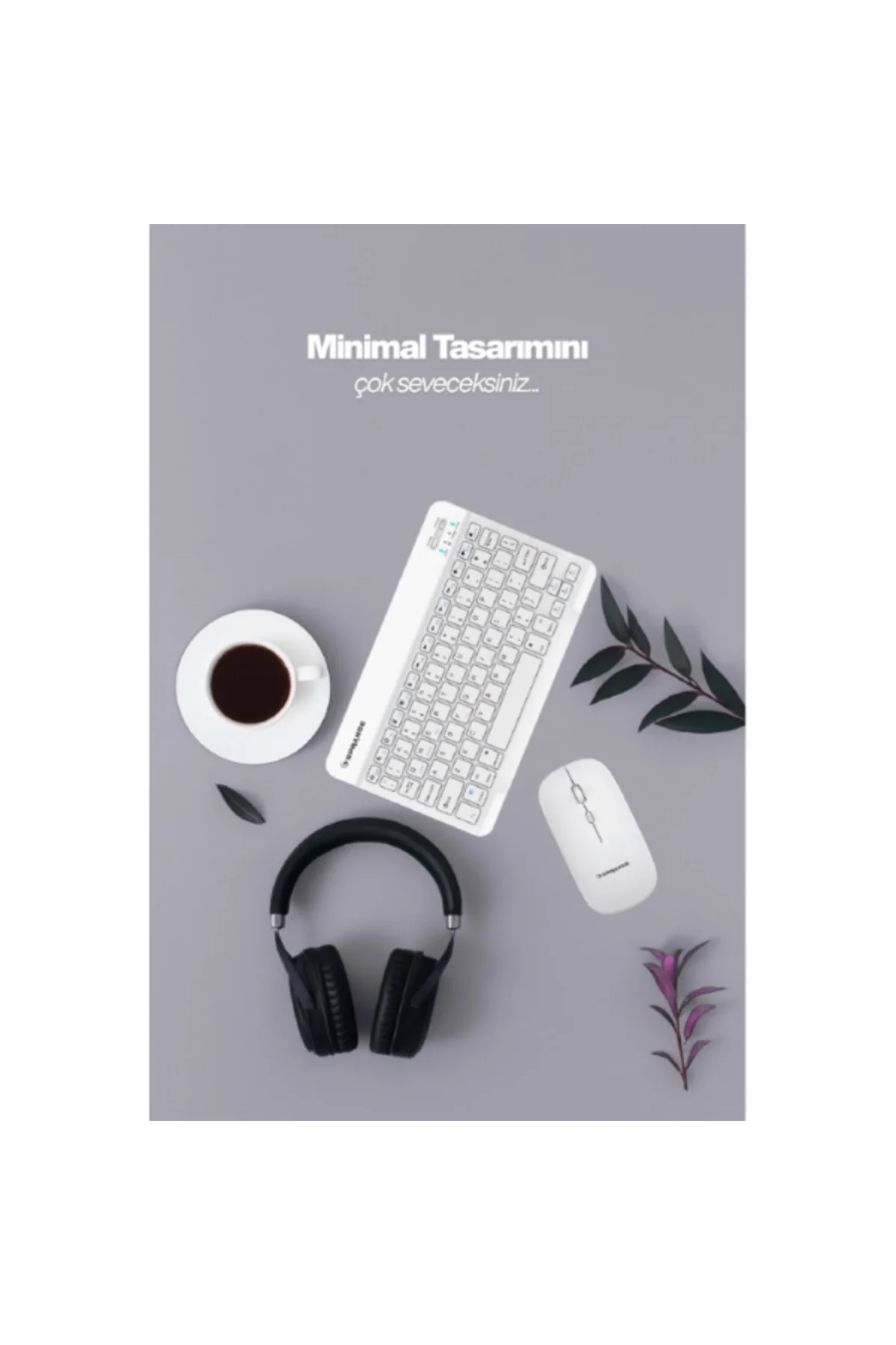 Beyaz Kablosuz Klavye Ve Mouse Seti
