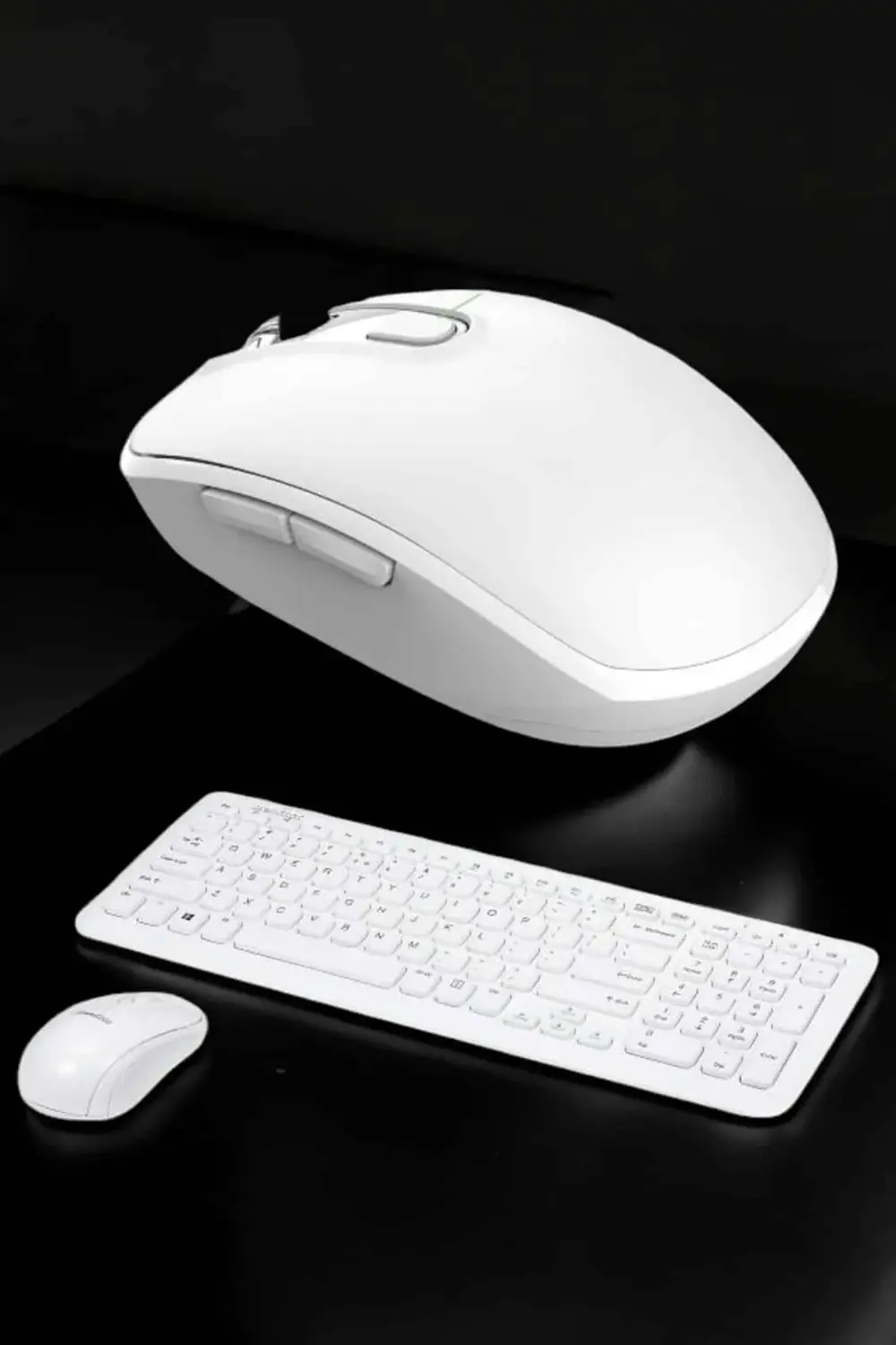 Beyaz Kablosuz Klavye Fare Seti Kablosuz Fare USB Alıcı PC Uyumlu