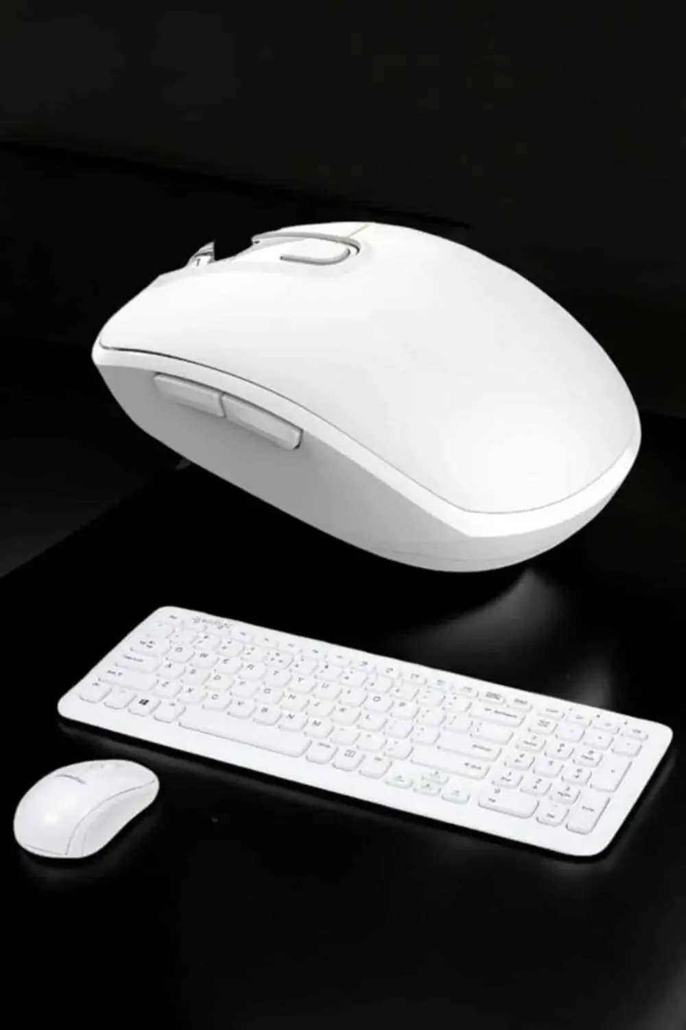 Beyaz Kablosuz Klavye Fare Seti Kablosuz Fare USB Alıcı PC Uyumlu