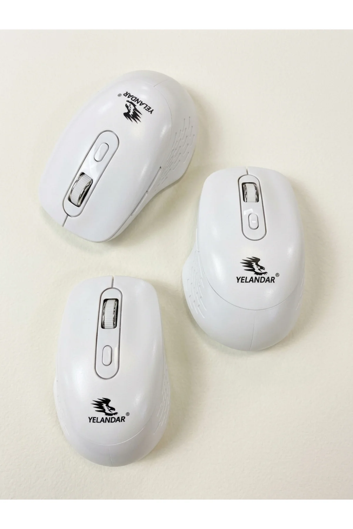 Beyaz Kablosuz, Şarj Edilebilir 5 Tuşlu Bilgisayar Faresi (Q8) - Kablosuz Mouse - Görsel 3