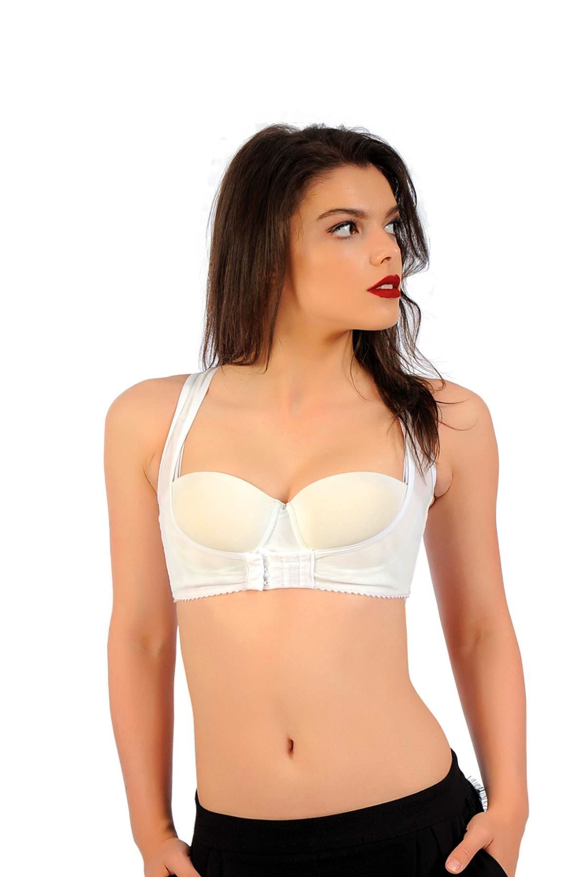 Beyaz Kadın Sırt Toparlayıcı Korse