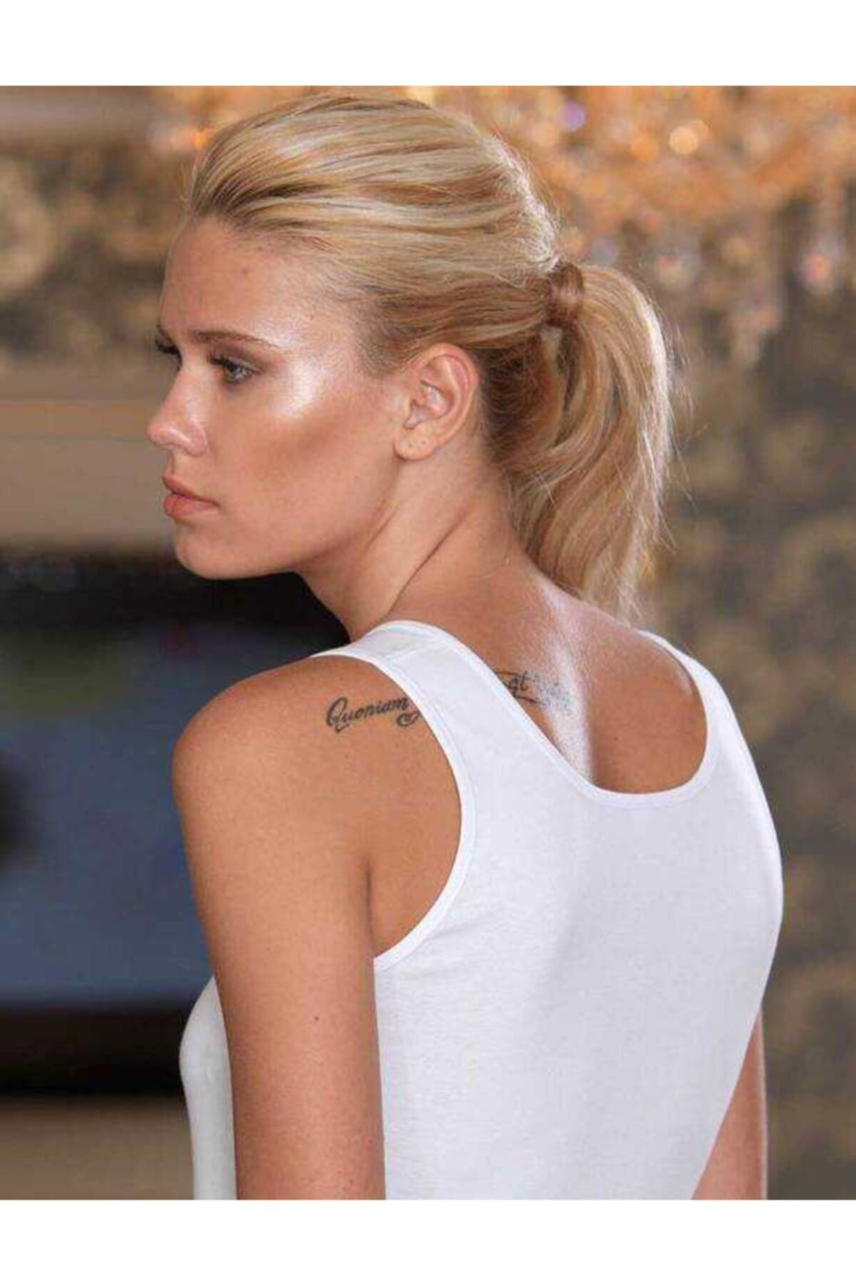 - Beyaz Kalın Askılı Yakası Güpürlü Ribana Atlet 6lı Ekonomik Pak