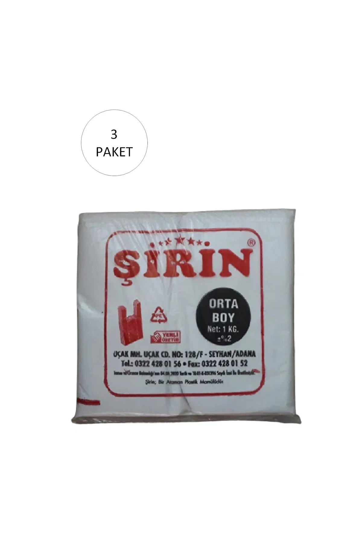 Beyaz Kalın Atlet Poşet Orta Boy 28x50 Cm 1 Kg 3 Paket (Takriben 
