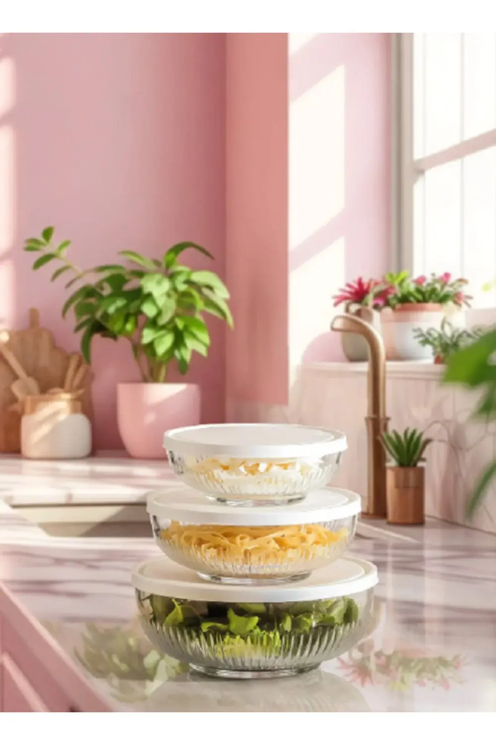 Lav Beyaz Kapak Tokyo Saklama Kabı 3'Lü