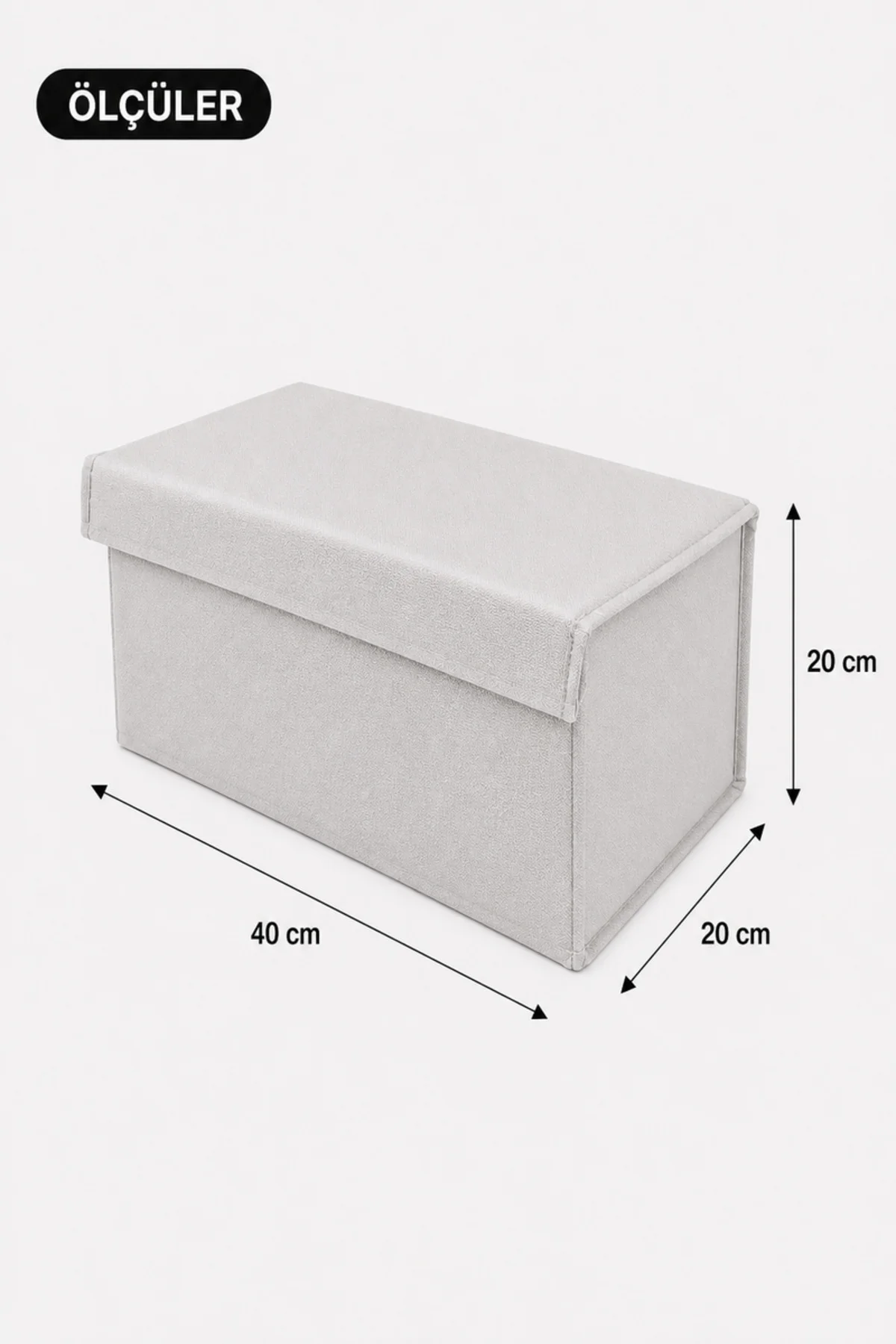 Beyaz Kapaklı Dolap İçi Düzenleyici, Katlanabilir Kıyafet Saklama Kutusu, Raf Düzenleyici Organizer Large 40x20x20cm Beyaz Kapaklı Dolap İçi Düzenleyici, Katlanabilir Kıyafet Saklama Kutusu, Raf Düzenleyici Organizer Large 40x20x20cm