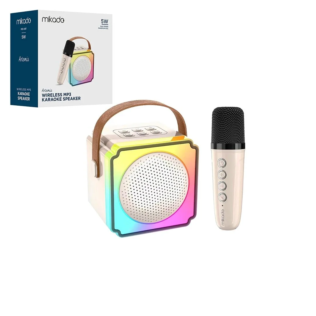Beyaz Karaoke Mikrofonlu Wireless Hoparlör - Speaker Işıklı Usb Şarjlı Bt - Tf Card - Aux 5w Bx40 Fiyatı, Yorumları ve Özellikleri