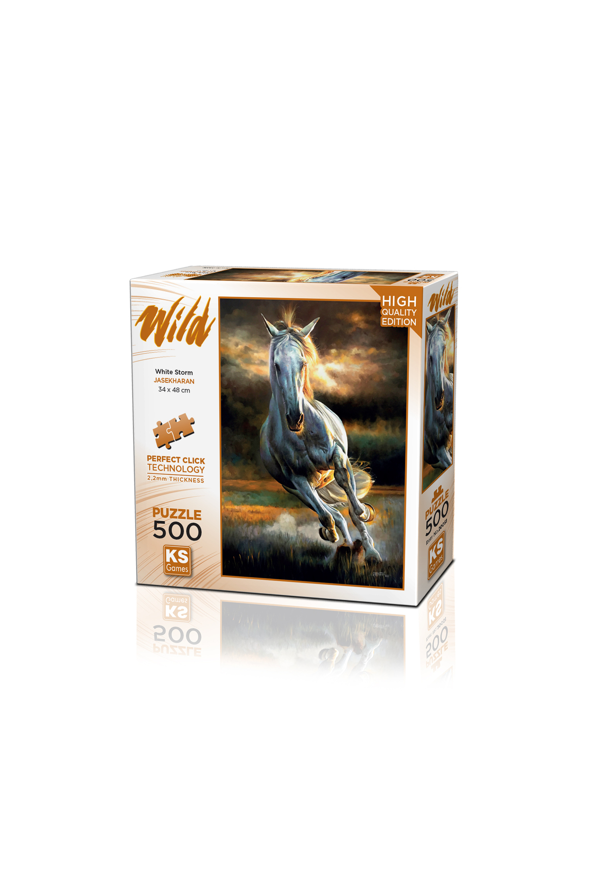 Oyuncak Store Beyaz Kasırga At 500 Parça Yapboz - White Storm Horse 500 Pcs Puz