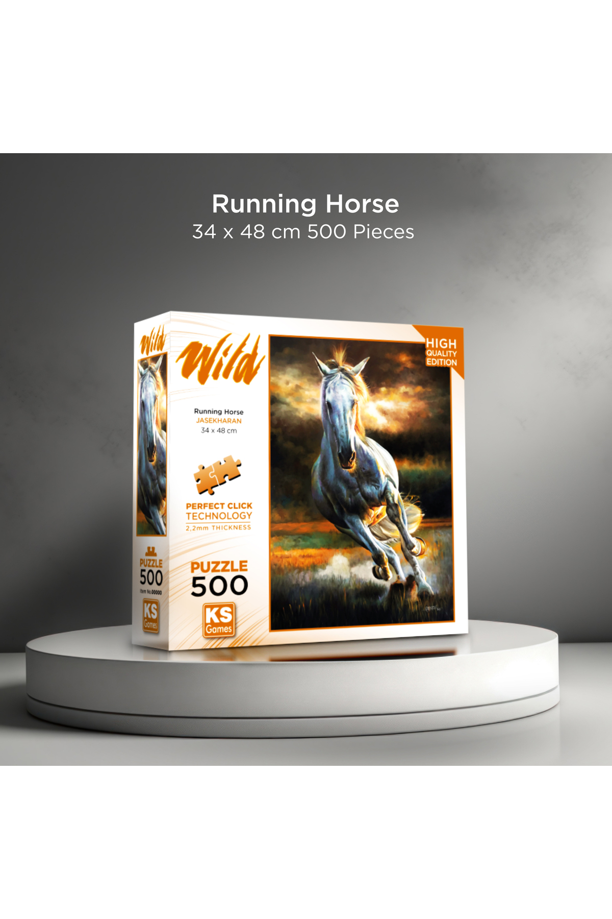 Oyuncak Store Beyaz Kasırga At 500 Parça Yapboz - White Storm Horse 500 Pcs Puz