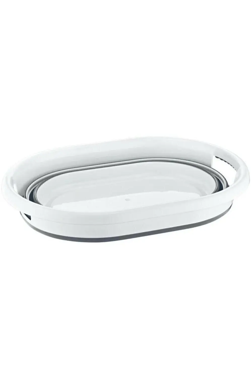 Beyaz Katlanır Çamaşır Sepeti 18 Lt Çamaşır Selesi Akardiyon 18,5