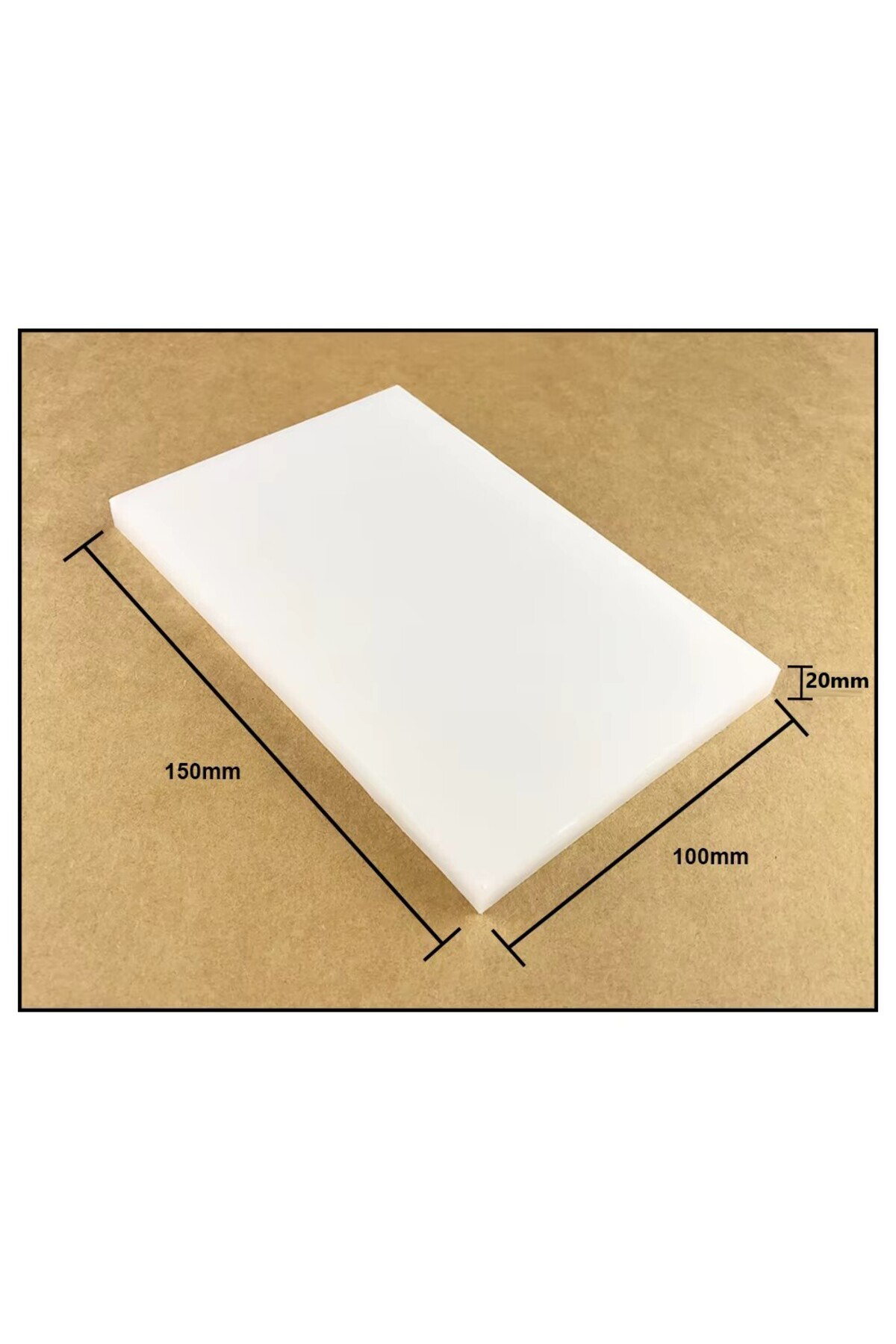 Tuhafiyecimiz Beyaz Kesme Tahtası, Polietilen, 20Mm (2Cm Kalınlık) Kesim Takozu