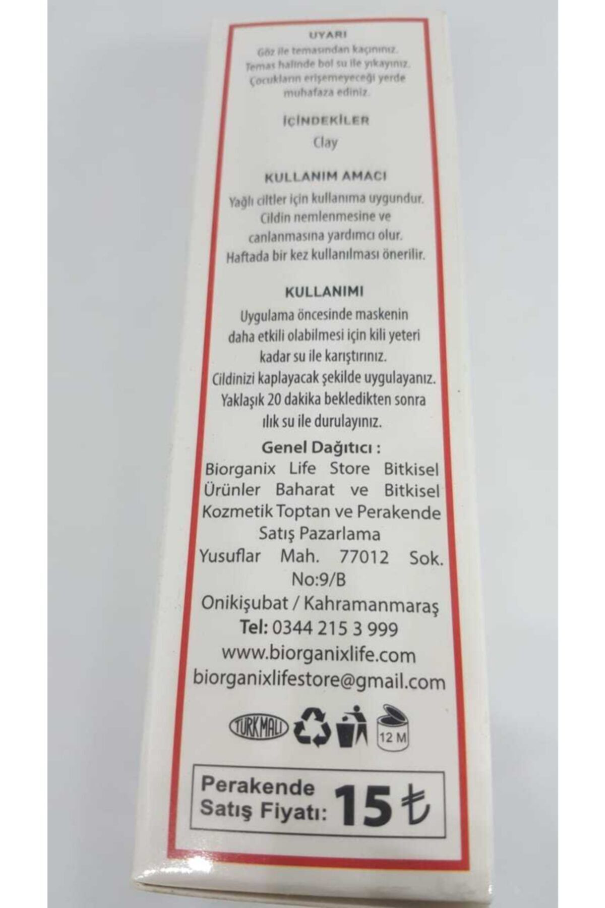 Beyaz Kil Maskesi 200 Gr