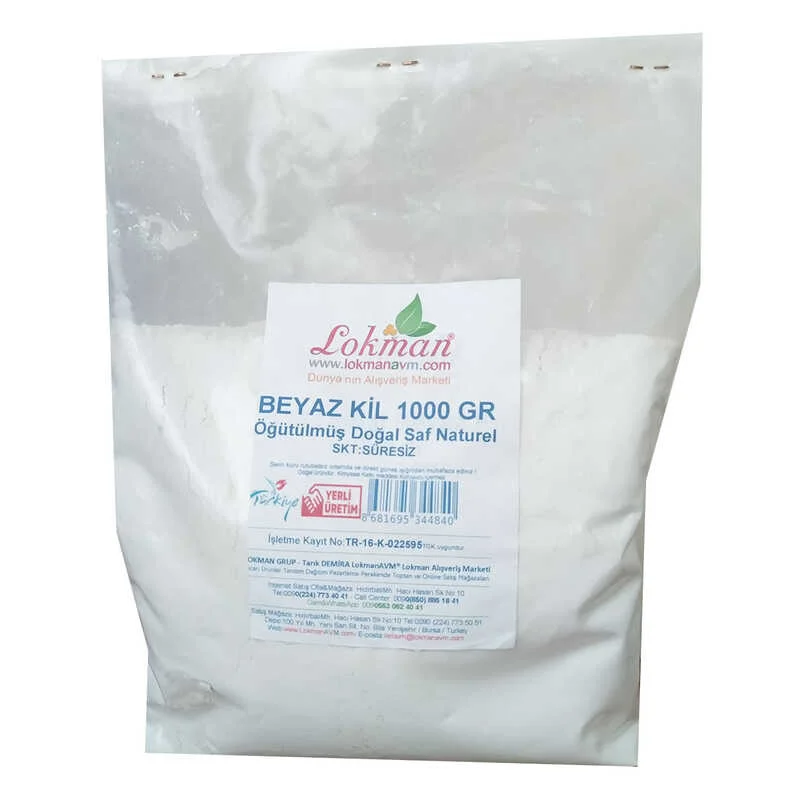 Beyaz Kil Öğütülmüş Doğal Saf Naturel 1000 Gr Paket - Pürüzsüz Cilt İçin Fiyatı, Yorumları ve Özellikleri
