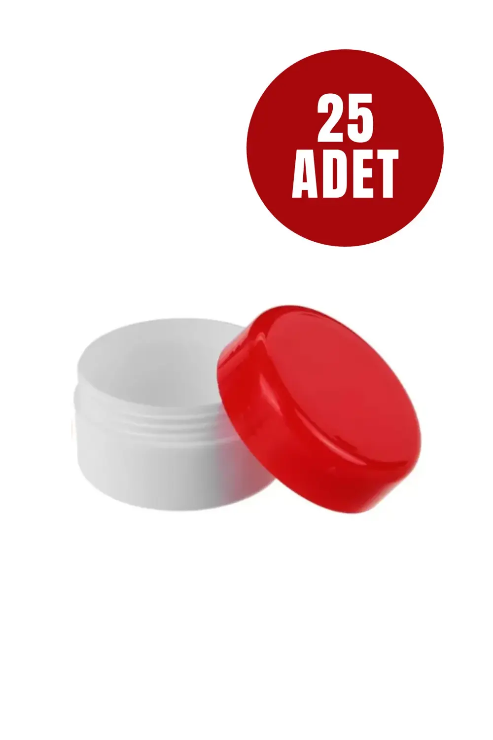 Beyaz Kırmızı Boş Krem Kutusu 25 ML Seyahat Boy Mini Organizer Şa