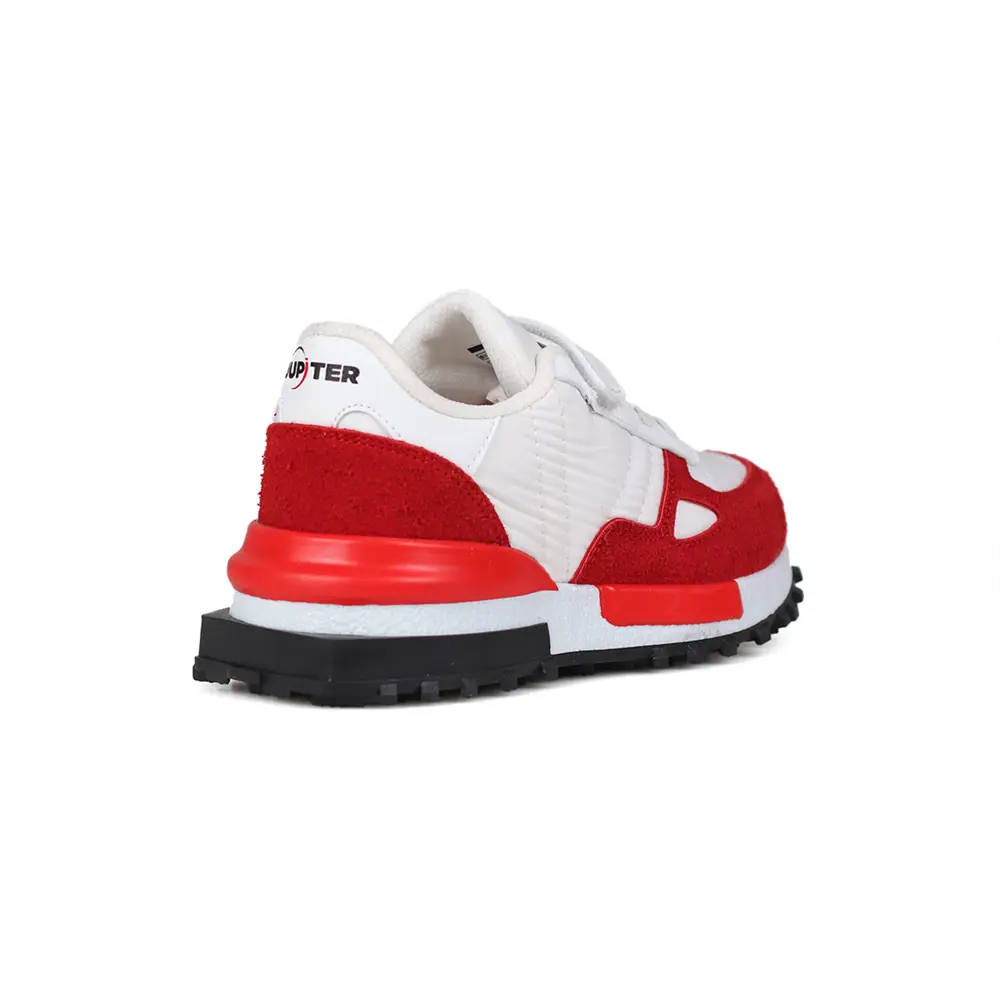 Beyaz Kırmızı Cırt Cırtlı Bağcıklı Unisex Çocuk Spor Ayakkabı - K Beyaz Kırmızı Cırt Cırtlı Bağcıklı Unisex Çocuk Spor Ayakkabı - K