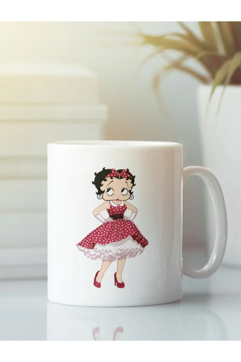 Beyaz Kupa Bardak Betty Boop