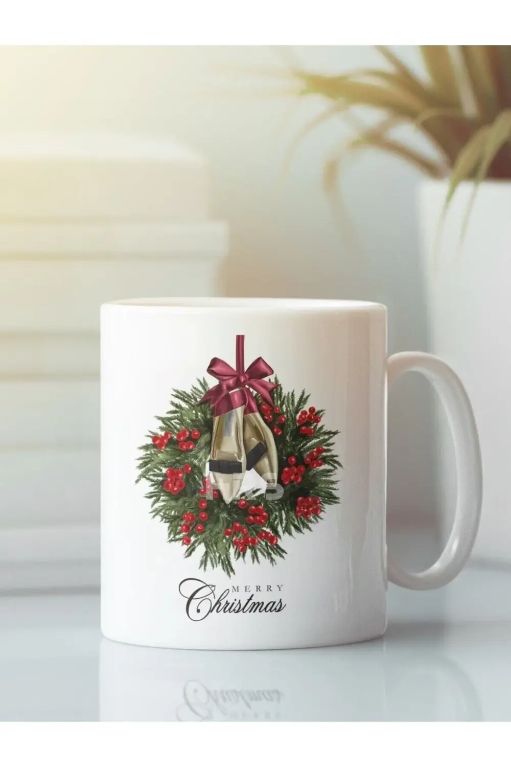 Beyaz Kupa Bardak Yeni Yıl Yılbaşı