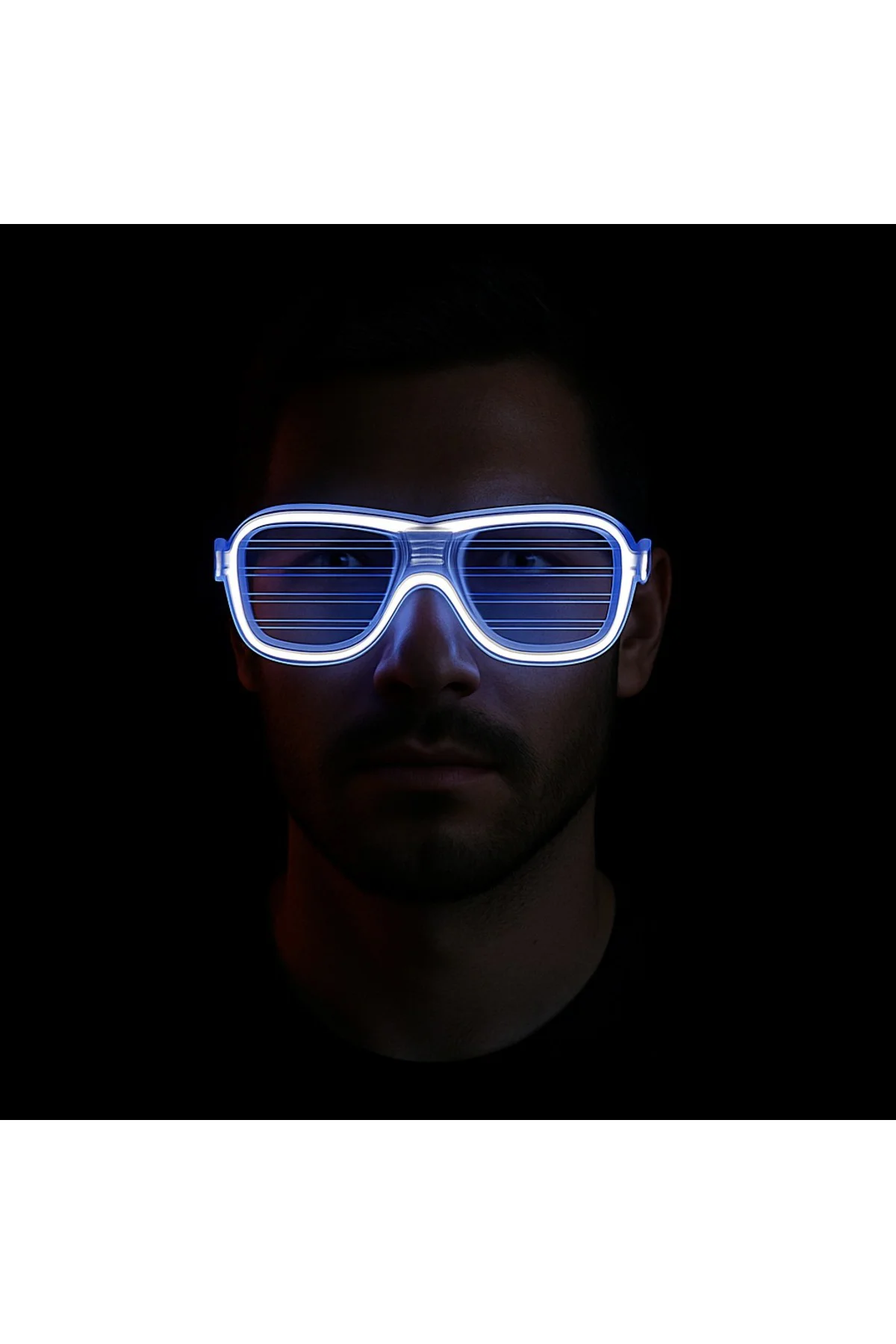 Beyaz Led Işıklı Parti Gözlüğü - Neon 3 Modlu