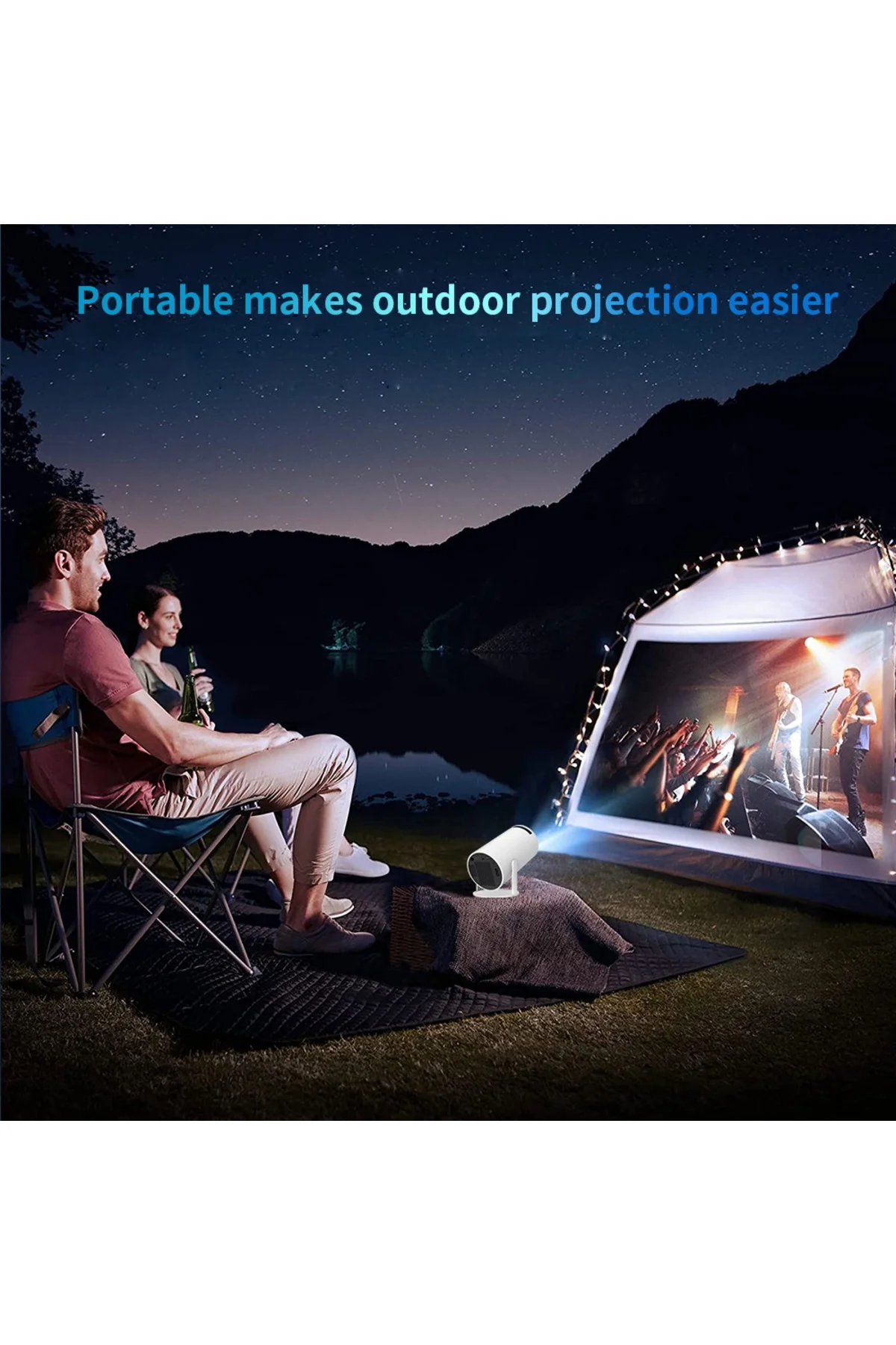 Beyaz LED projeksiyon cihazı FULL HD 1920x1080 çözünürlük 250 ansilümen USB HDMI destekli
